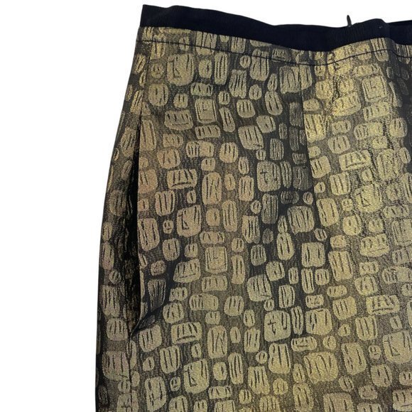 ⭐️FSP⭐️ LOFT‎ Formal Gold Shimmer Lined Skirt - Picture 3 of 14